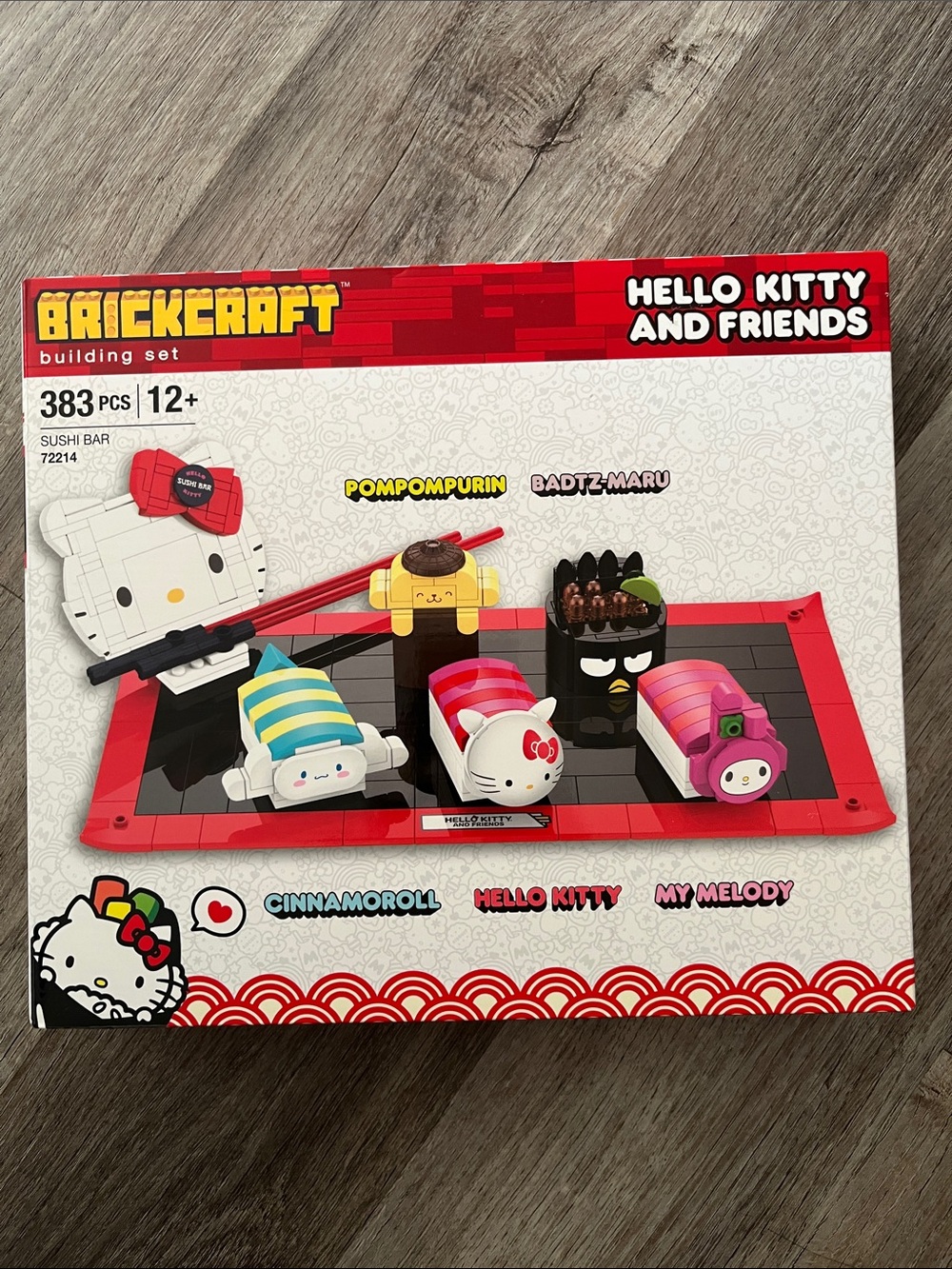 Hello Kitty Sushi Tray Building Set - Red, Black, White, Pink - NIB